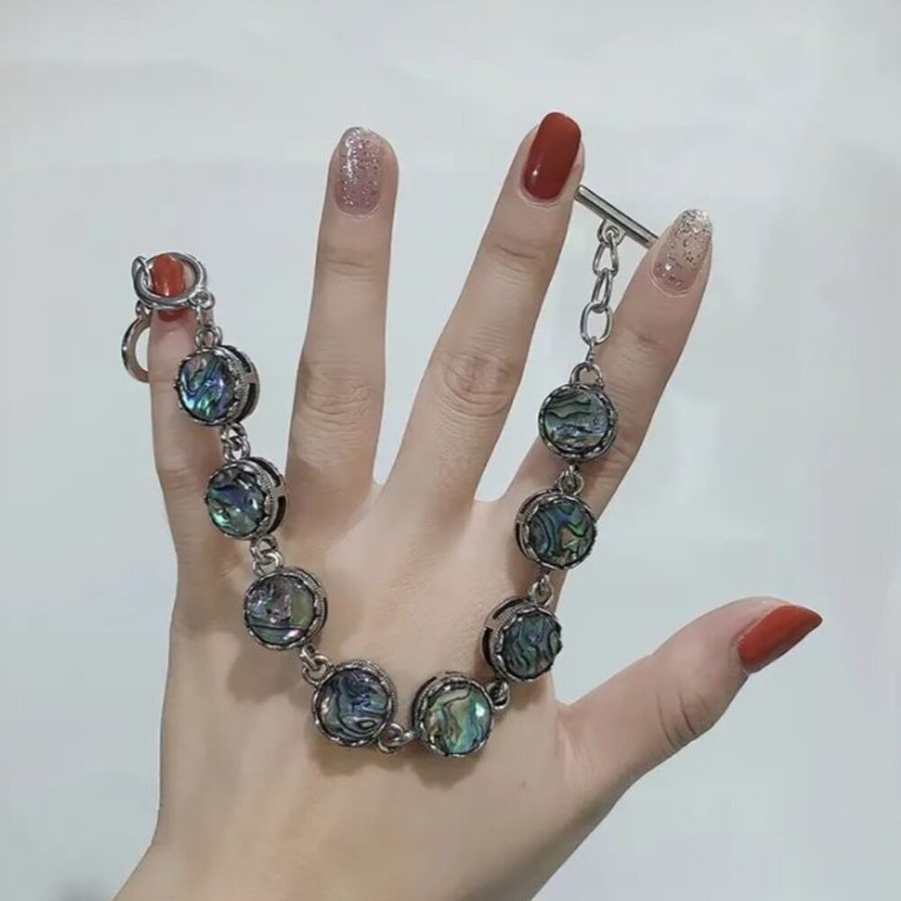 NEW Abalone Silver Station Toggle Bracelet